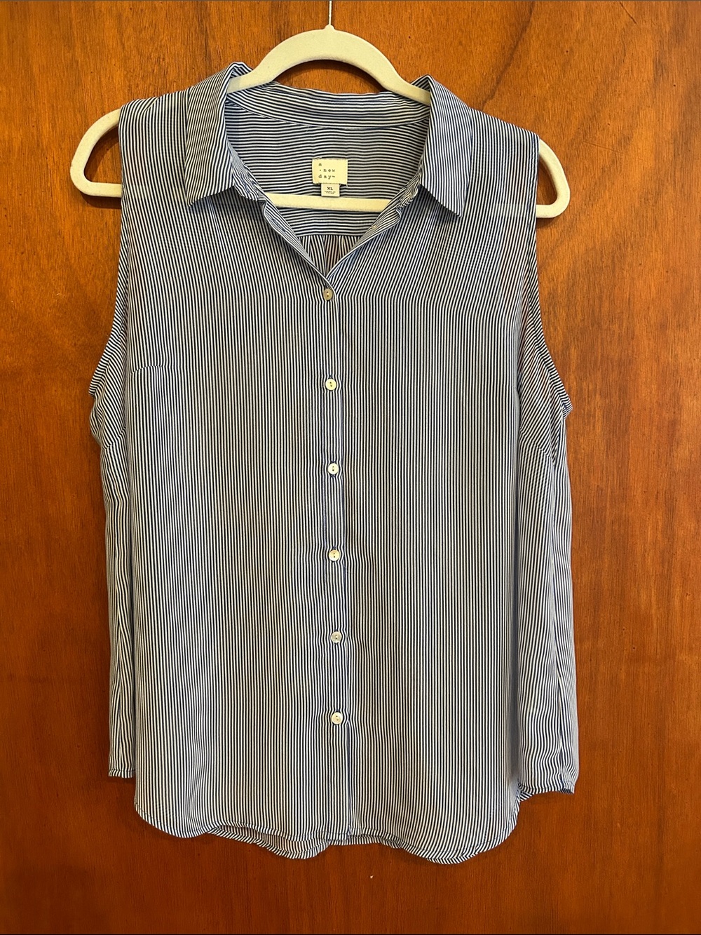 A new day striped chiffon button up shirt size XL